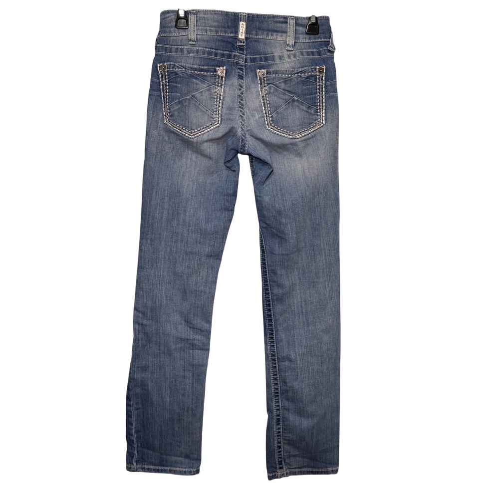 Ariat REAL Denim Womens 28R Straight Leg Jeans Medium Wash Distressed R.E.A.L. - Picture 4 of 9
